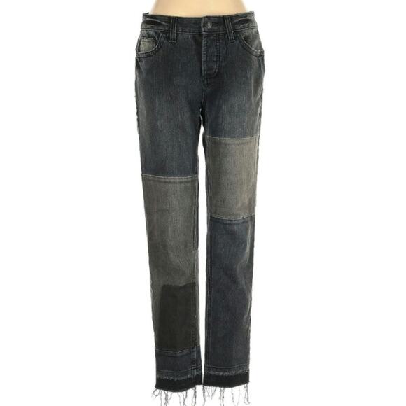 Free People Patched Relaxed Patchwork Size 26 Skinny Jeans - Picture 2 of 5